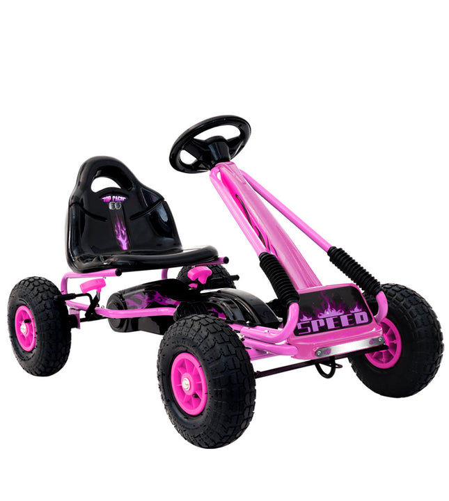 Rigo Kids Pedal Go Kart Car Ride On Toys Racing Bike Rubber Tyre Adjustable Seat