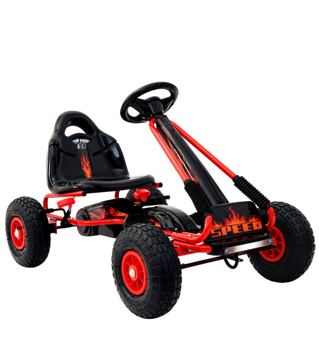 Rigo Kids Pedal Go Kart Car Ride On Toys Racing Bike Rubber Tyre Adjustable Seat