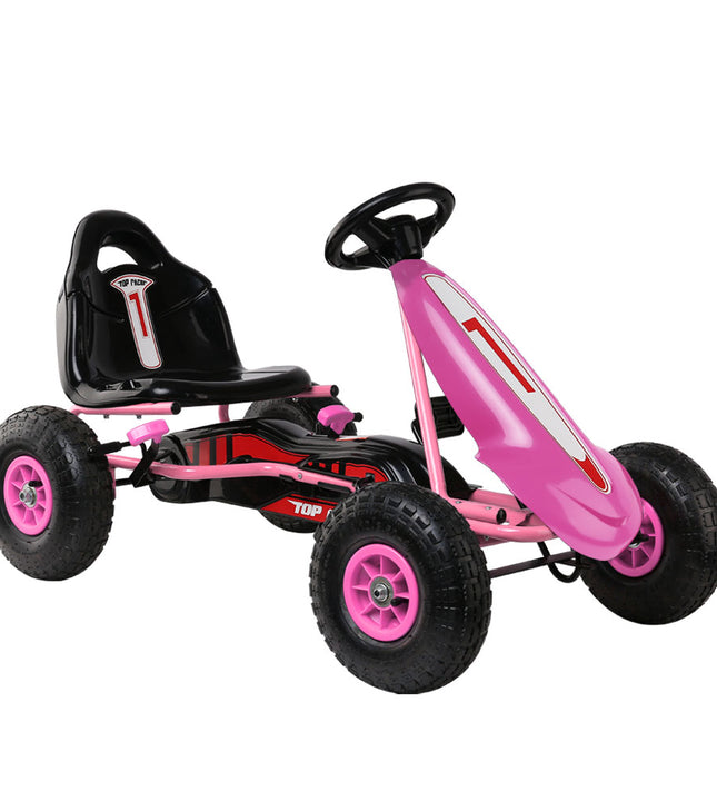 Rigo Kids Pedal Go Kart Car Ride On Toys Racing Bike Rubber Tyre Adjustable Seat