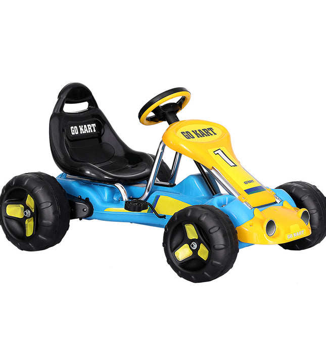 Rigo Kids Pedal Go Kart Ride On Toys Racing Car Plastic Tyre Blue