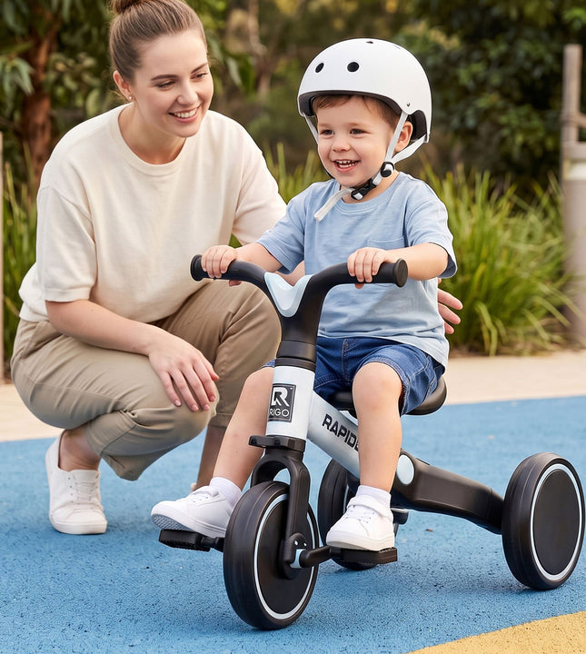 RIGO Tricycle Bike, Kids Bike with 3 wheels, Carbon Steel 70cm White