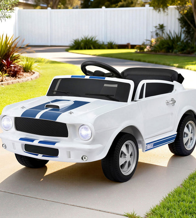 Kids Electric Ride On Car Licensed GT350 Outdoor Toys Cars Music Remote White