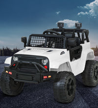 Rigo Kids Electric Ride On Car Jeep Toy Cars Remote 12V White