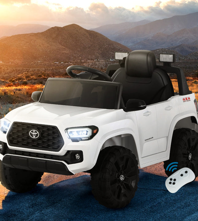 Kids Electric Ride On Car Toyota Tacoma Off Road Jeep Toy Cars Remote 12V Whte