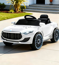 Rigo Kids Electric Ride On Car Cars Music Headlight Remote Control 12V White