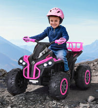 Rigo Kids Ride On Car ATV Quad Motorbike Storage Rack Electric Toys 12V Pink