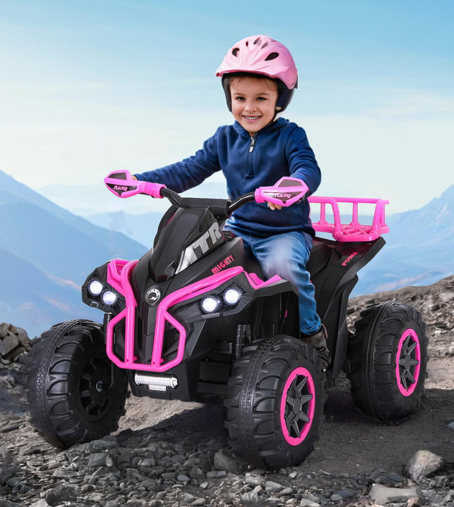 Rigo Kids Ride On Car ATV Quad Motorbike Storage Rack Electric Toys 12V Pink