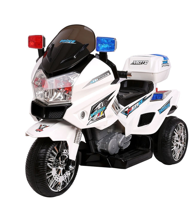 Rigo Kids Electric Ride On Patrol Police Car BMW-Inspired S1K 6V Battery White