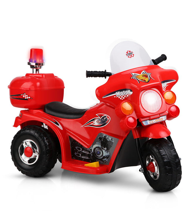 Rigo Kids Electric Ride On Police Motorcycle Motorbike 6V Battery Red