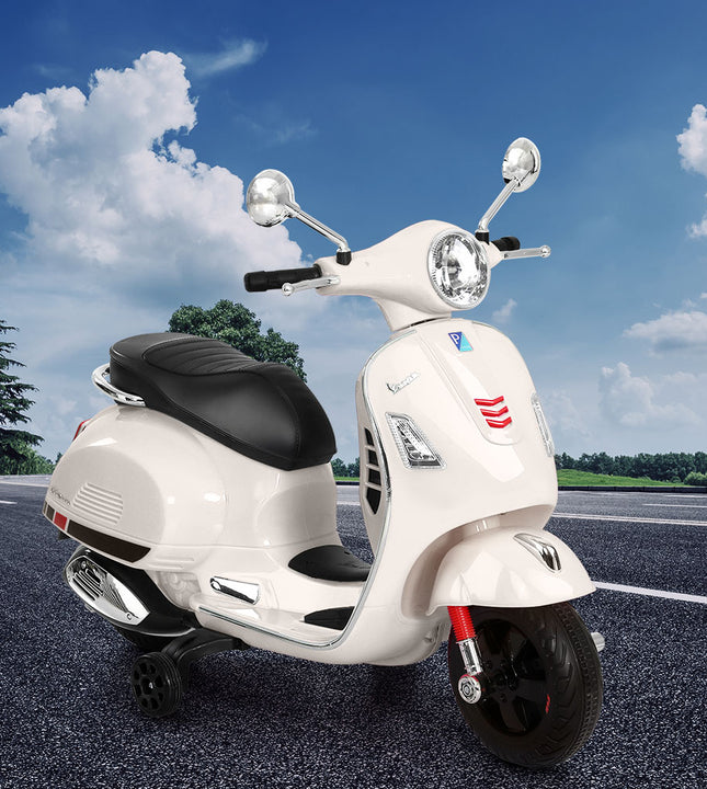 Kids Electric Ride On Car Motorcycle Motorbike Vespa Licensed GTS White