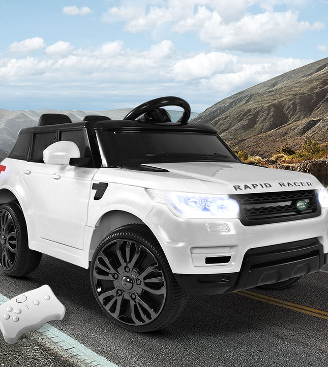 Rigo Kids Electric Ride On Car SUV Range Rover-inspired Cars Remote 12V White