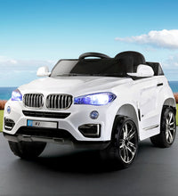 Rigo Kids Electric Ride On Car SUV BMW-Inspired X5 Toy Cars Remote 6V White