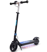 ALPHA Edge Electric Scooter Kids/Teens, 16km/h Max, Adjustable Height, UL Certified, AU Compliant, Dual Brakes, Bluetooth Music, LED, Blue