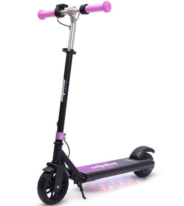 ALPHA Edge Electric Scooter Kids/Teens, 16km/h Max, Adjustable Height, UL Certified, AU Compliant, Dual Brakes, Bluetooth Music, LED, Pink
