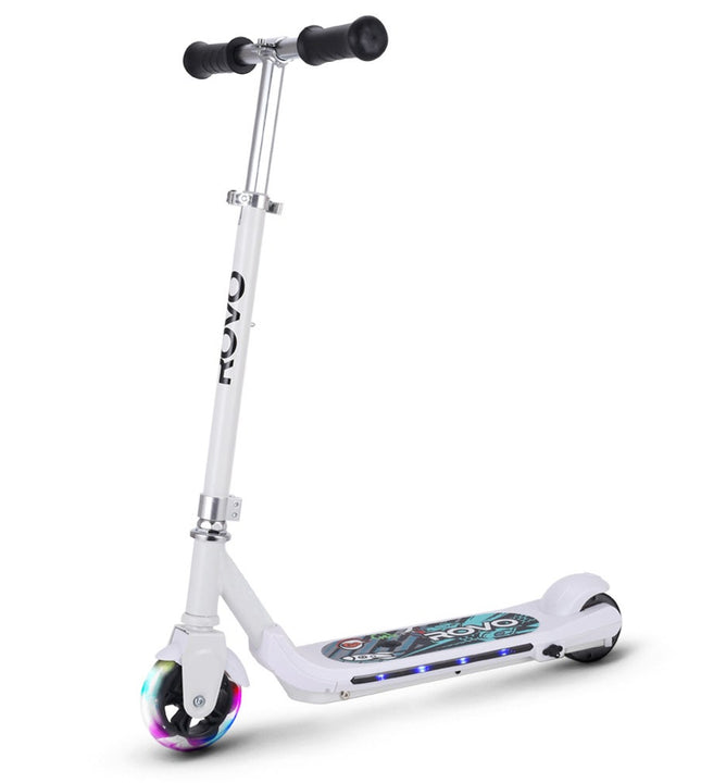 ROVO KIDS WhizKid Electric Scooter, Ages 5-11, Adjustable Height, AU Compliant, Lithium Battery, Brushless Motor, White