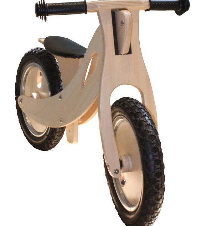 Wooden Balance Bike for Kids Toddler Child 2-6 yr Training Ride Bike Natural Wood with Hand  grip rubber tyres